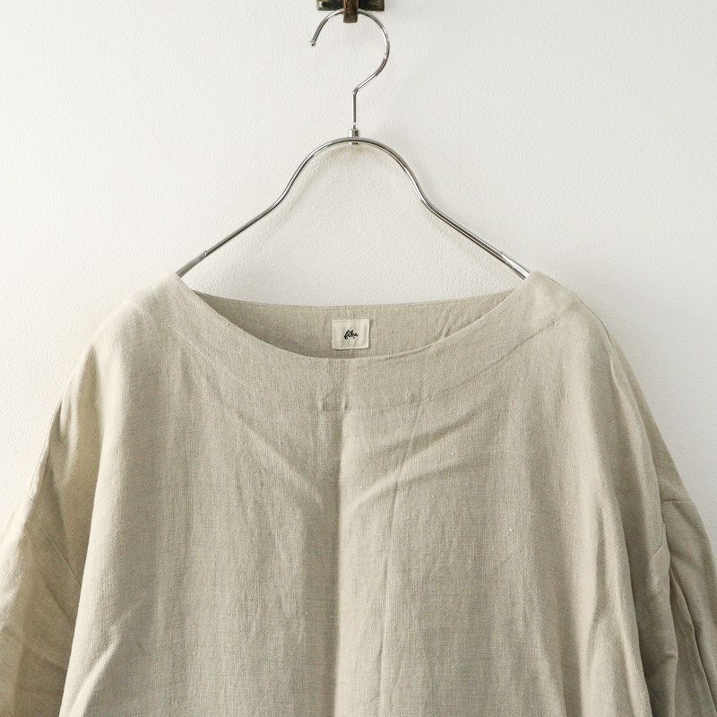 美品 lifestyle fika ハンドメイド リネン エプロンワンピース F  