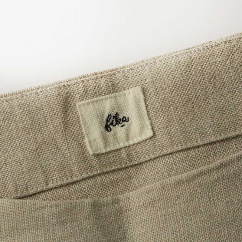 美品 lifestyle fika ハンドメイド リネン エプロンワンピース F  