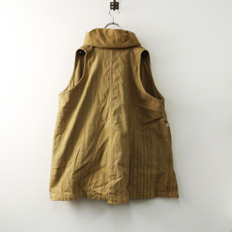 大きいサイズ うさと USAATO 手織り 天然草木染 ストライプ ハイネック