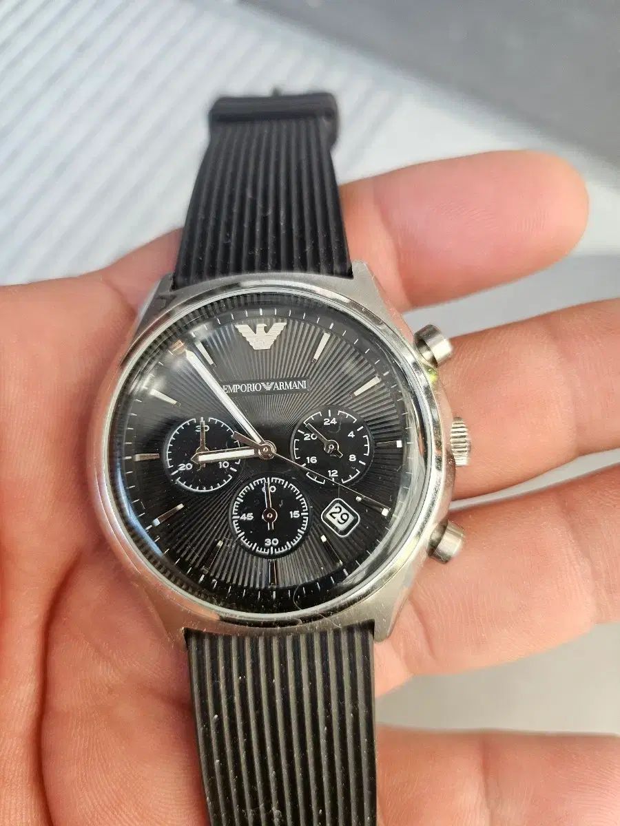 エンポリオアルマーニ ブラック ラバー ウォッチ ARMANI EMPORIO