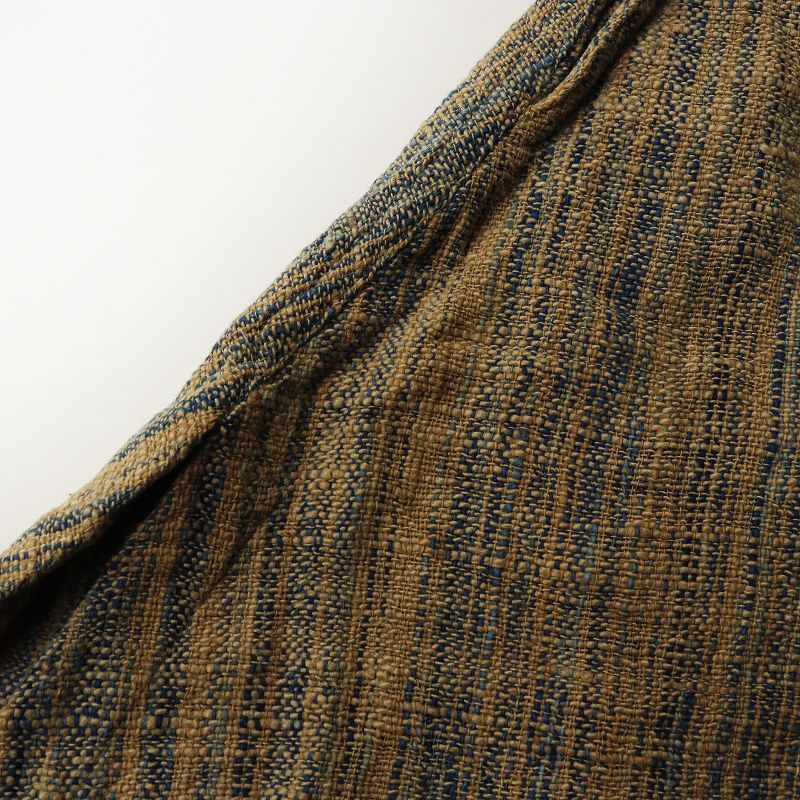 うさと USAATO 手織り 天然草木染 藍染め Aライン ストライプ  