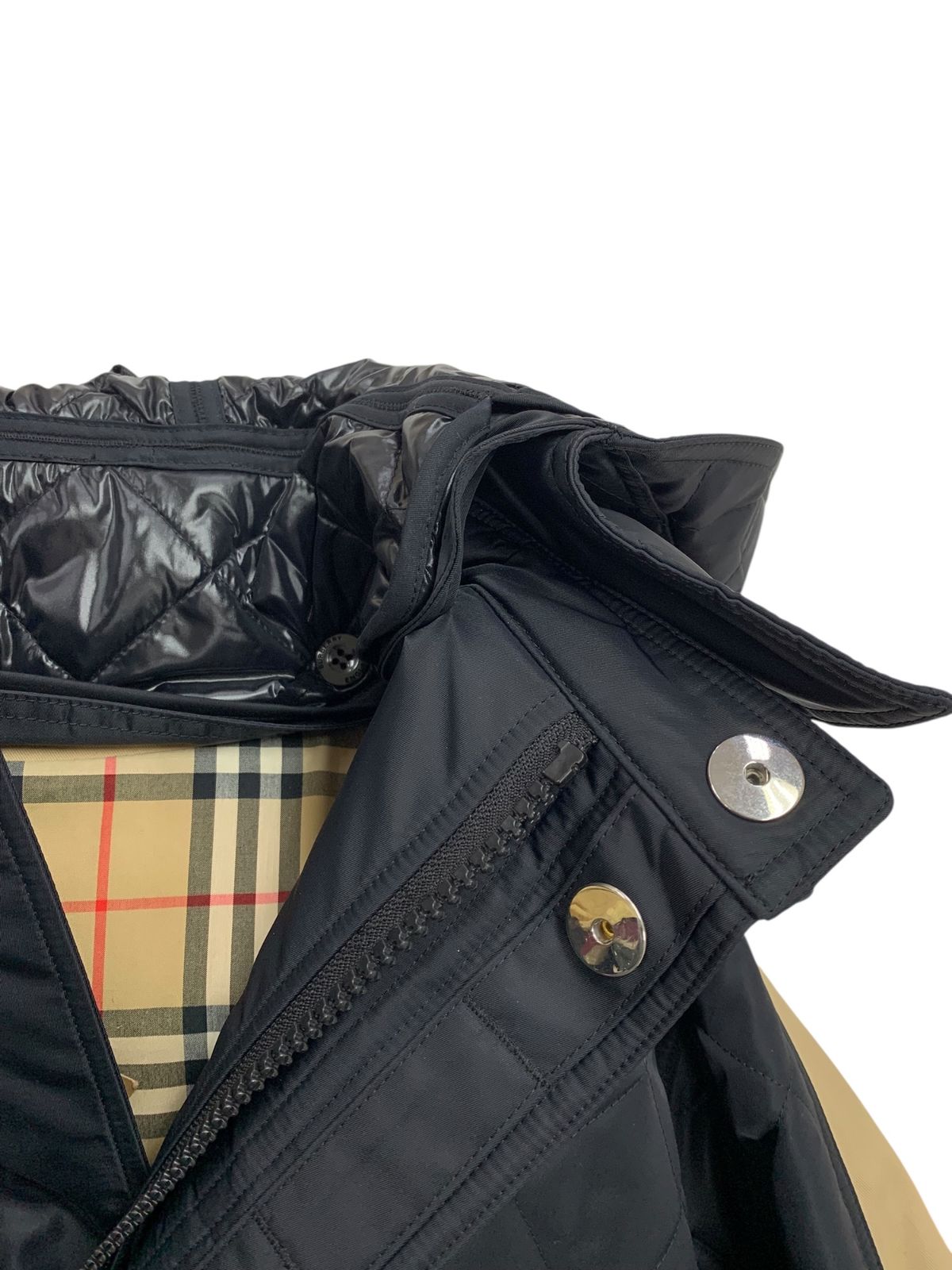 バーバリー 8038189/71B コート XS ブラック セパレート ノバチェック
