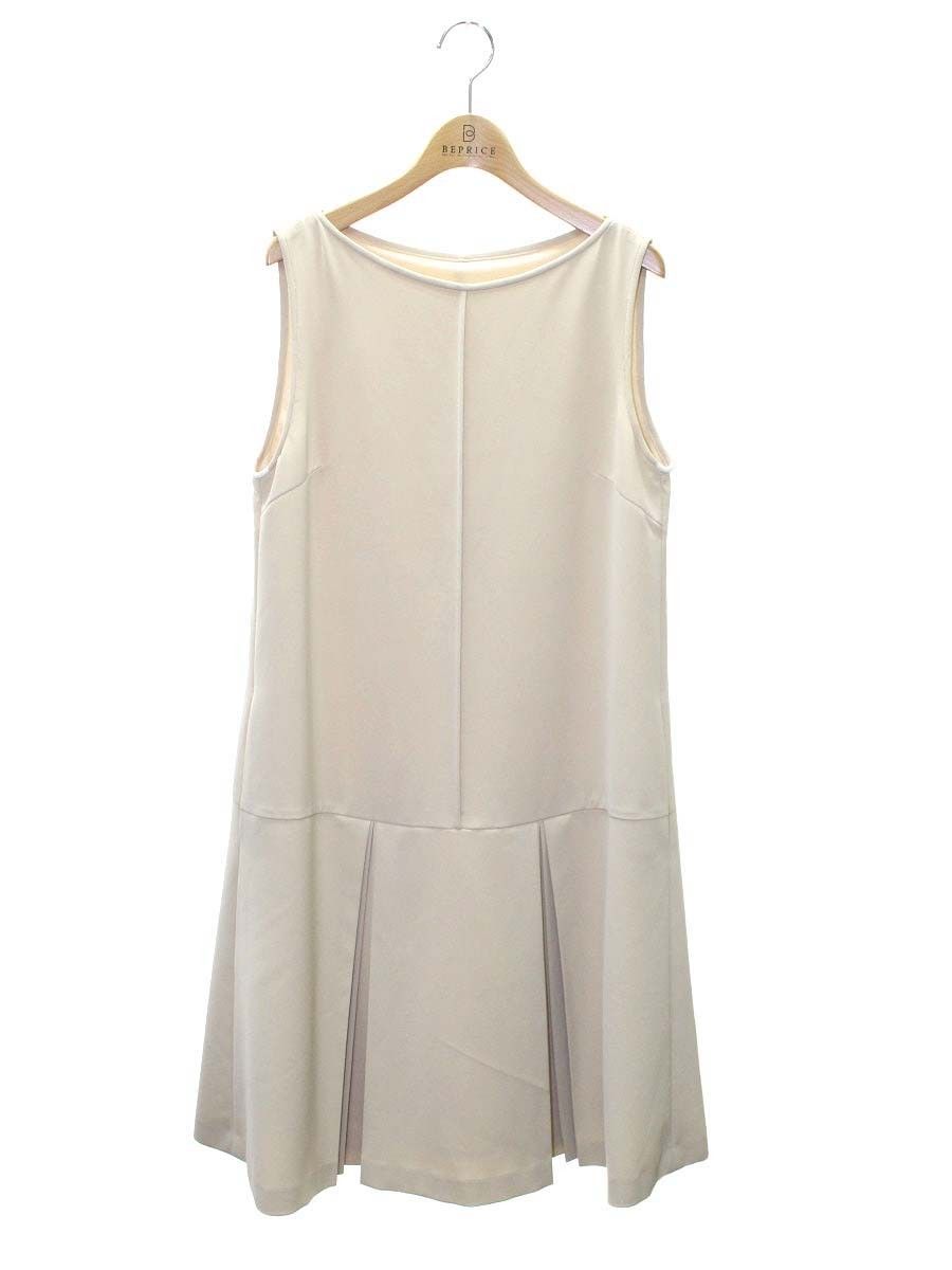 FOXEY NEWYORK サイドギャザー フィットアンドフレア ワンピース フォクシーニューヨーク 37349 ワンピース 40 ベージュ タック