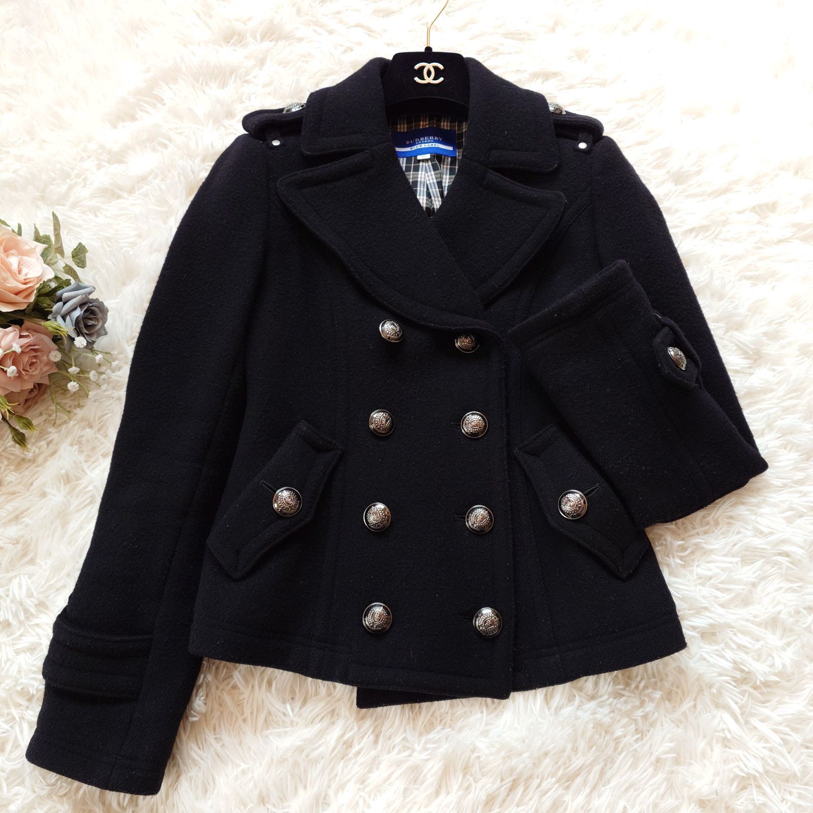 バーバリー ブルーレーベル BURBERRY BLUE LAVEL チェック柄 Pコート