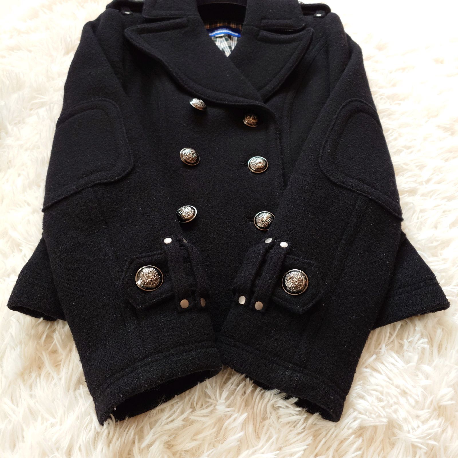 バーバリー ブルーレーベル BURBERRY BLUE LAVEL チェック柄 Pコート