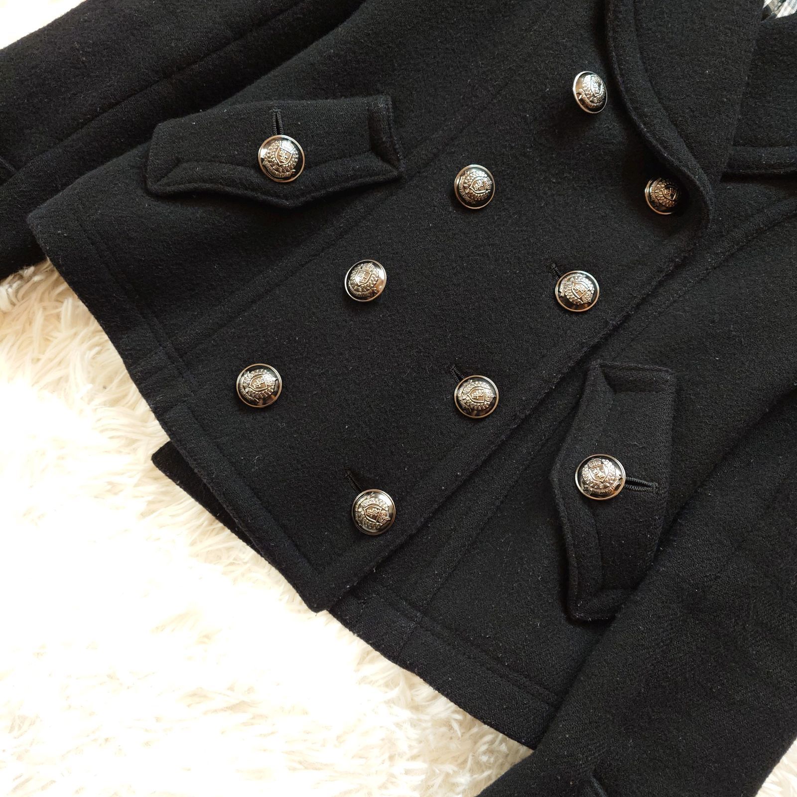 バーバリー ブルーレーベル BURBERRY BLUE LAVEL チェック柄 Pコート