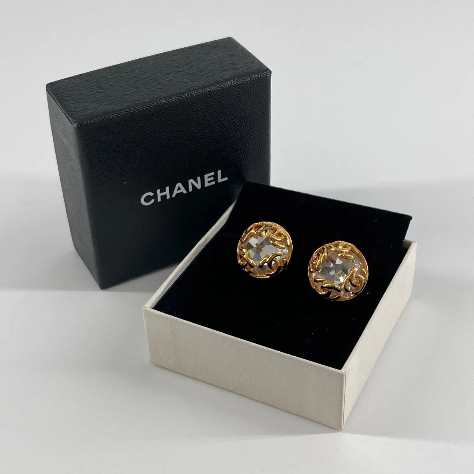 CHANEL（シャネル）ココマーク クリアストーン イヤリング 