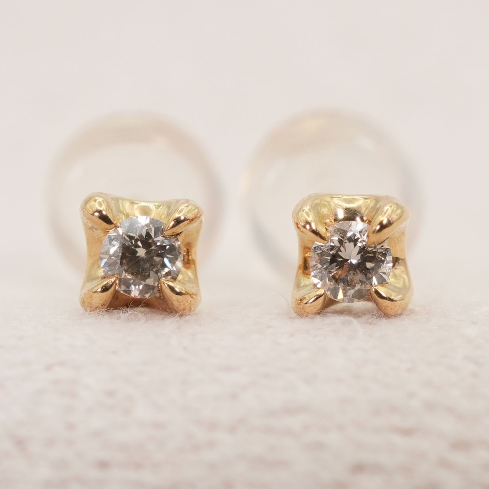 美品☆廃盤 agete K18 ダイヤモンドスタッドピアス YG 深津 アガット K18 ダイヤモンド ピアス 深津絵里 一粒/24-707 - メルカリ