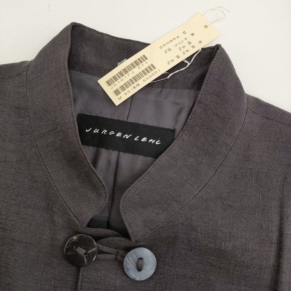 JURGEN LEHL 新品 リネンシルクコットン スタンドカラー ダブルボタン