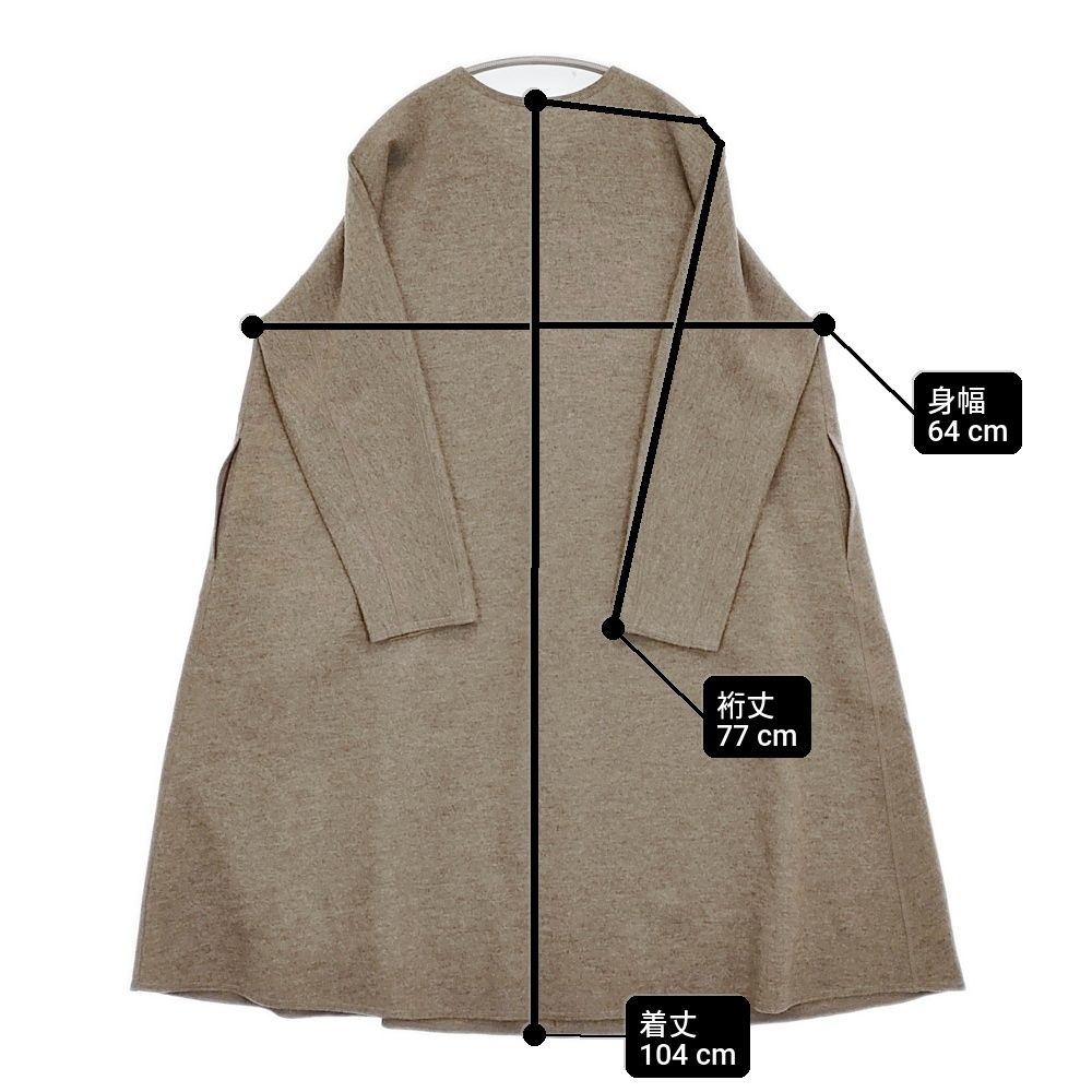 JURGEN LEHL ウール天竺フェルトのドレス 定価66000円 J0154UA621 モカ