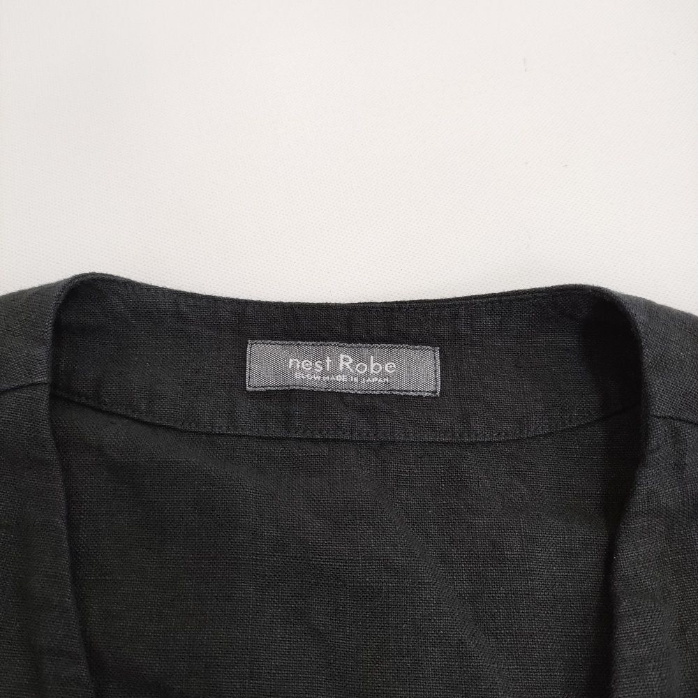 【nestRobe】ブラックリネンサイドガーゼベスト nest Robe（ネストローブ） 【2025SS/未使用/定価2.8万】ネストローブ