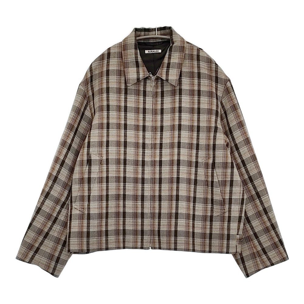 auralee オーラリー　19aw チェック　ブルゾン AURALEE DOUBLE FACE CHECK BLOUSON A9AB02BN 定価72600円 サイズ4