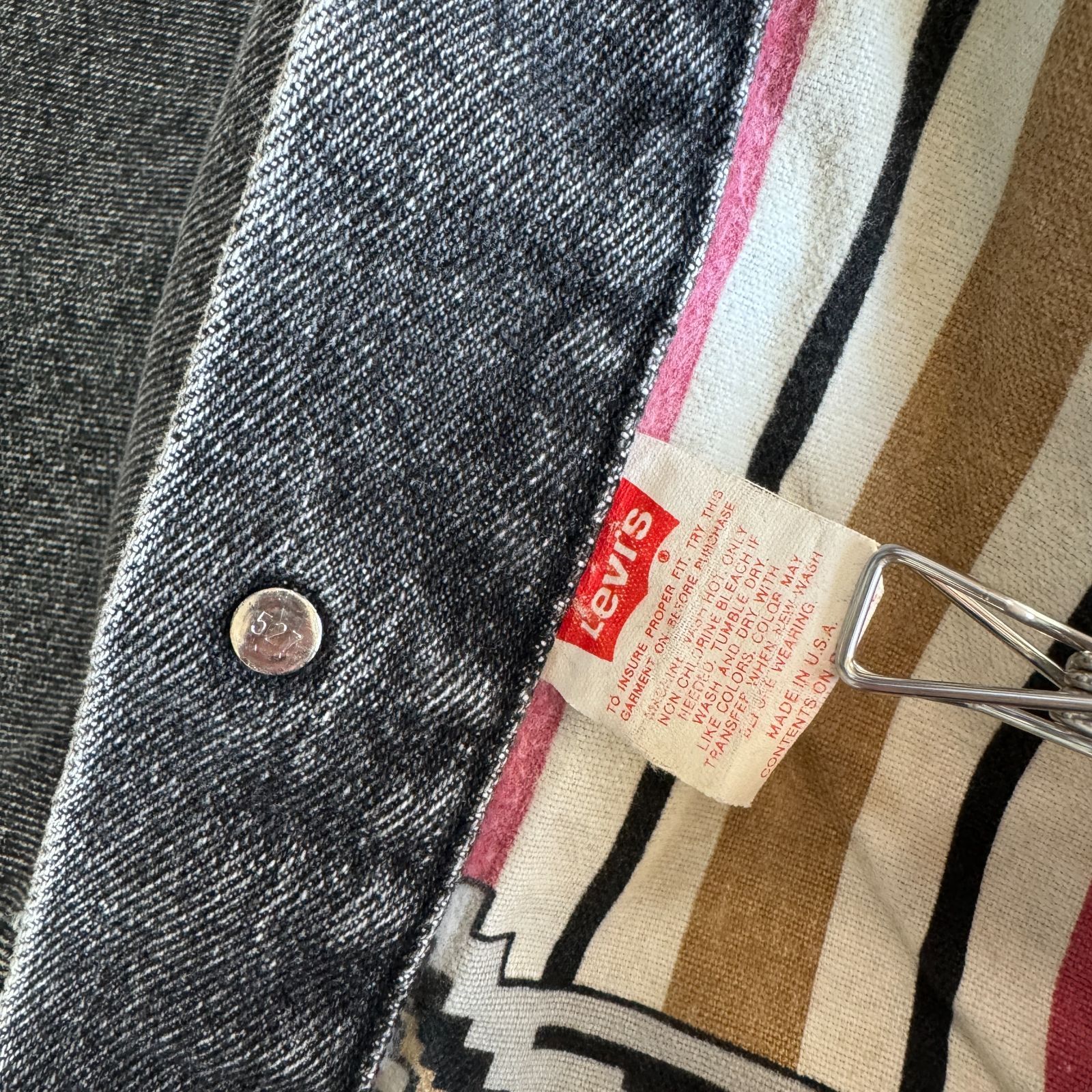 90s LEVI'S 70417 6953 ブラック デニムジャケット ネルライナー