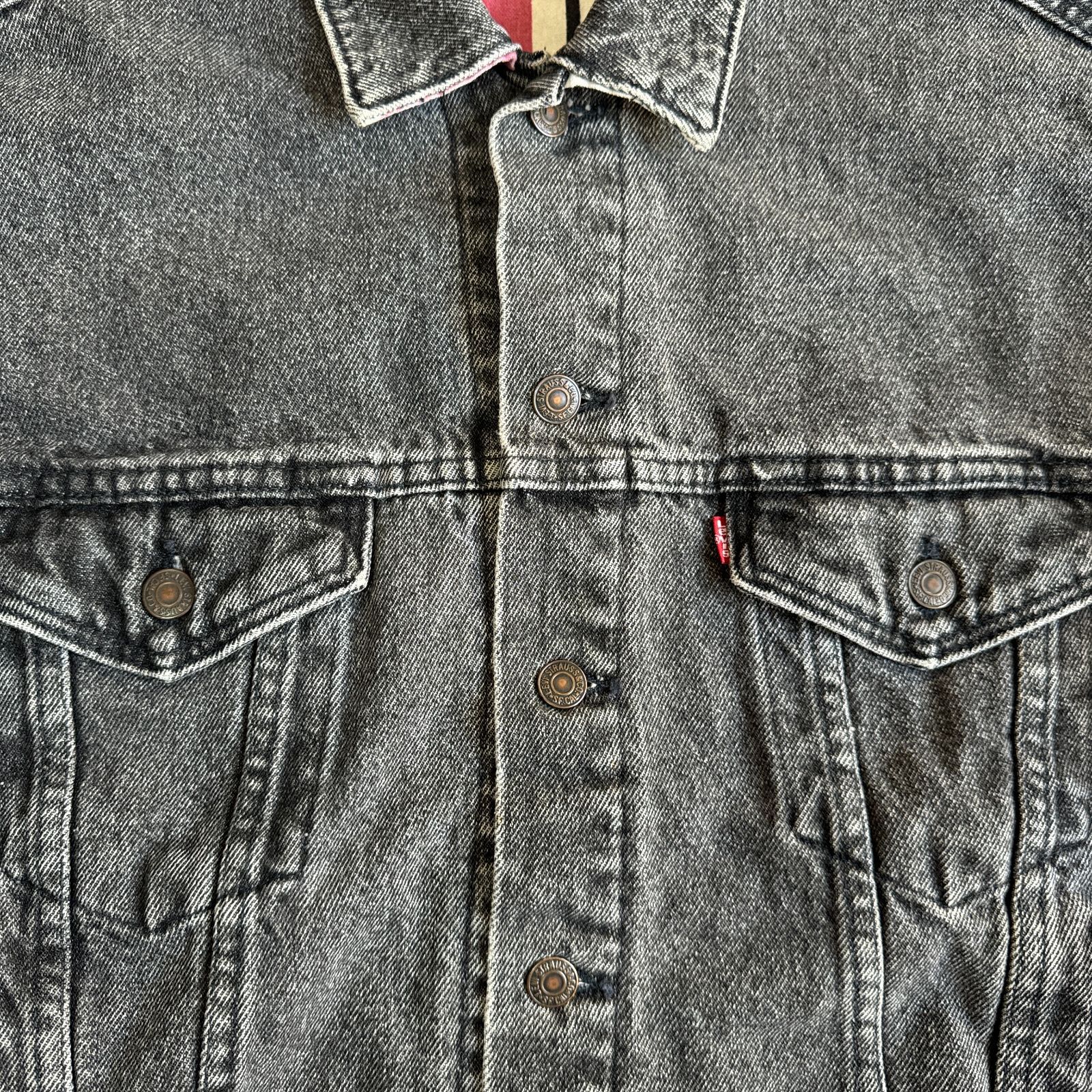 90s LEVI'S 70417 6953 ブラック デニムジャケット ネルライナー