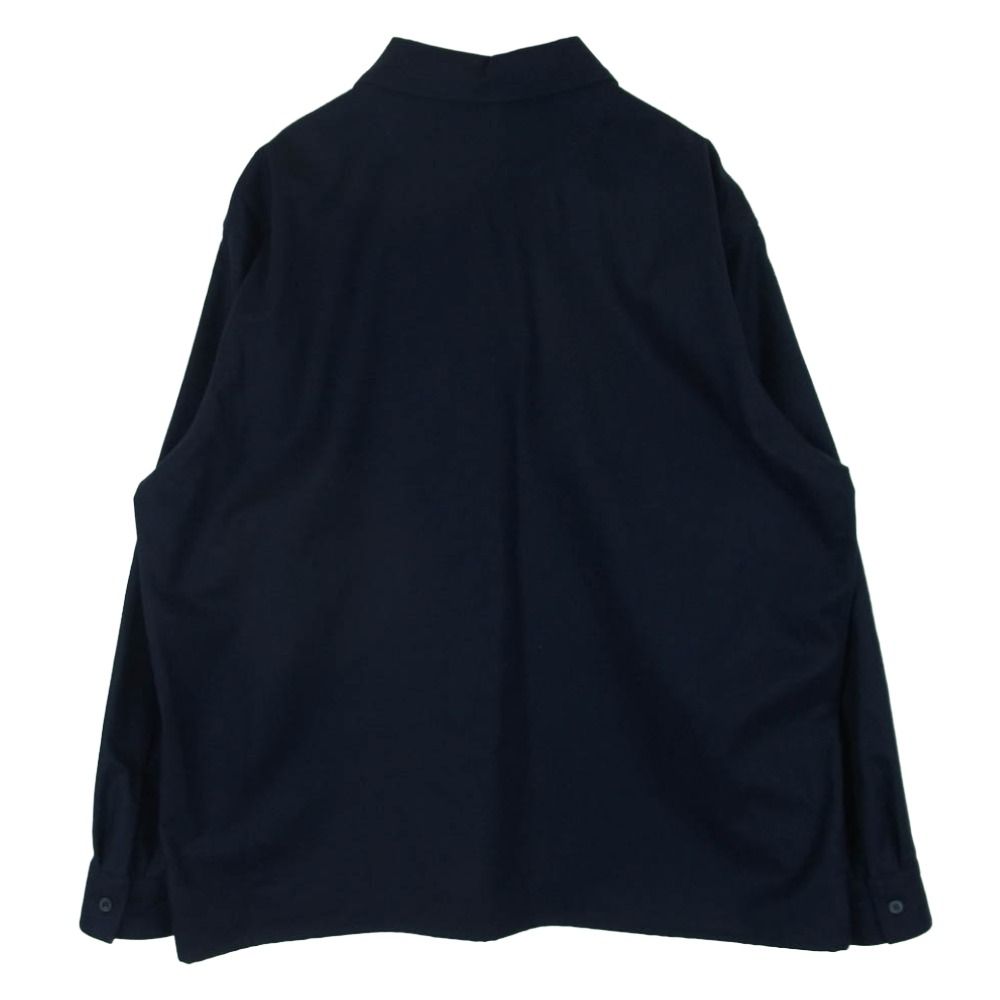 COMOLI コモリ 16AW J03-02005 フラノ ジップ ウール ヘンリー 長袖 シャツ 日本製 ネイビー系 NAVY 2【中古】 COMOLI コモリ 16AW J03-02005 フラノ ジップ ウール ヘンリー 長袖