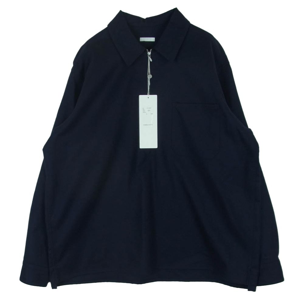 COMOLI コモリ 16AW J03-02005 フラノ ジップ ウール ヘンリー 長袖 シャツ 日本製 ネイビー系 NAVY 2【中古】 COMOLI コモリ 16AW J03-02005 フラノ ジップ ウール ヘンリー 長袖