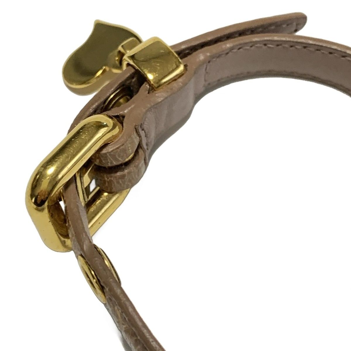 miumiu(ミュウミュウ) ブレスレット - レザー ピンクベージュ ハート