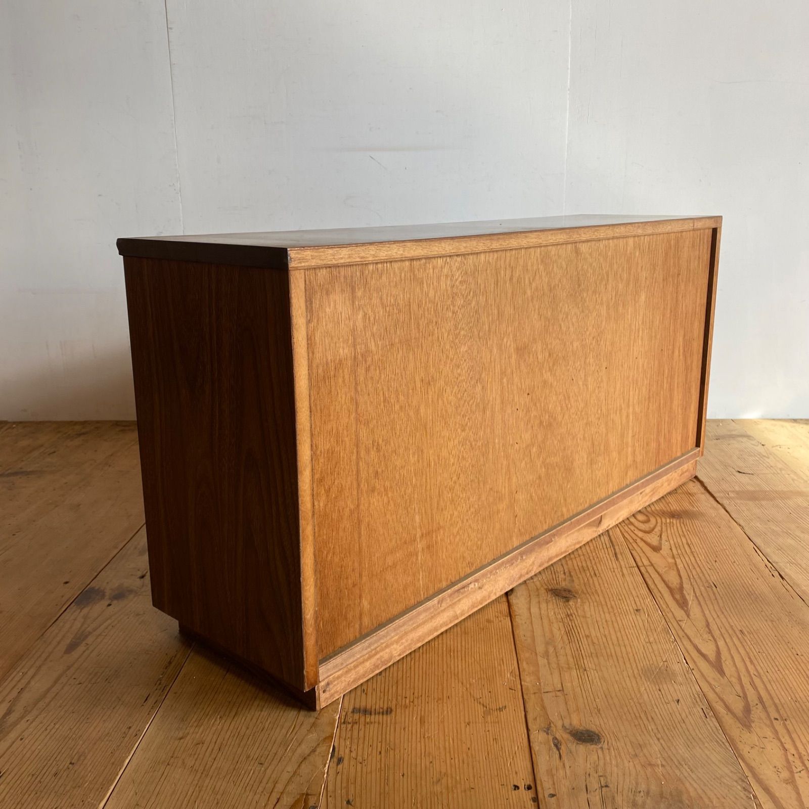 ヴィンテージ 木製 ガラス戸棚 キャビネット 卓上 ガラスケース 昭和