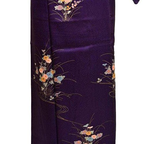 付下げ 中古 着物 送料無料 最高級 美品 金彩 流水花分 花柄 身丈