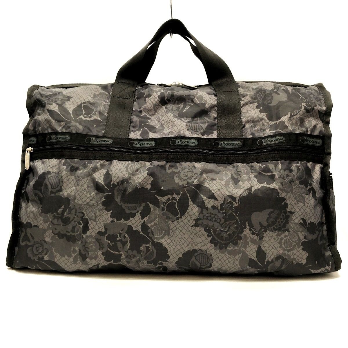 LESPORTSAC(レスポートサック) ボストンバッグ - グレー×黒 スワン/花
