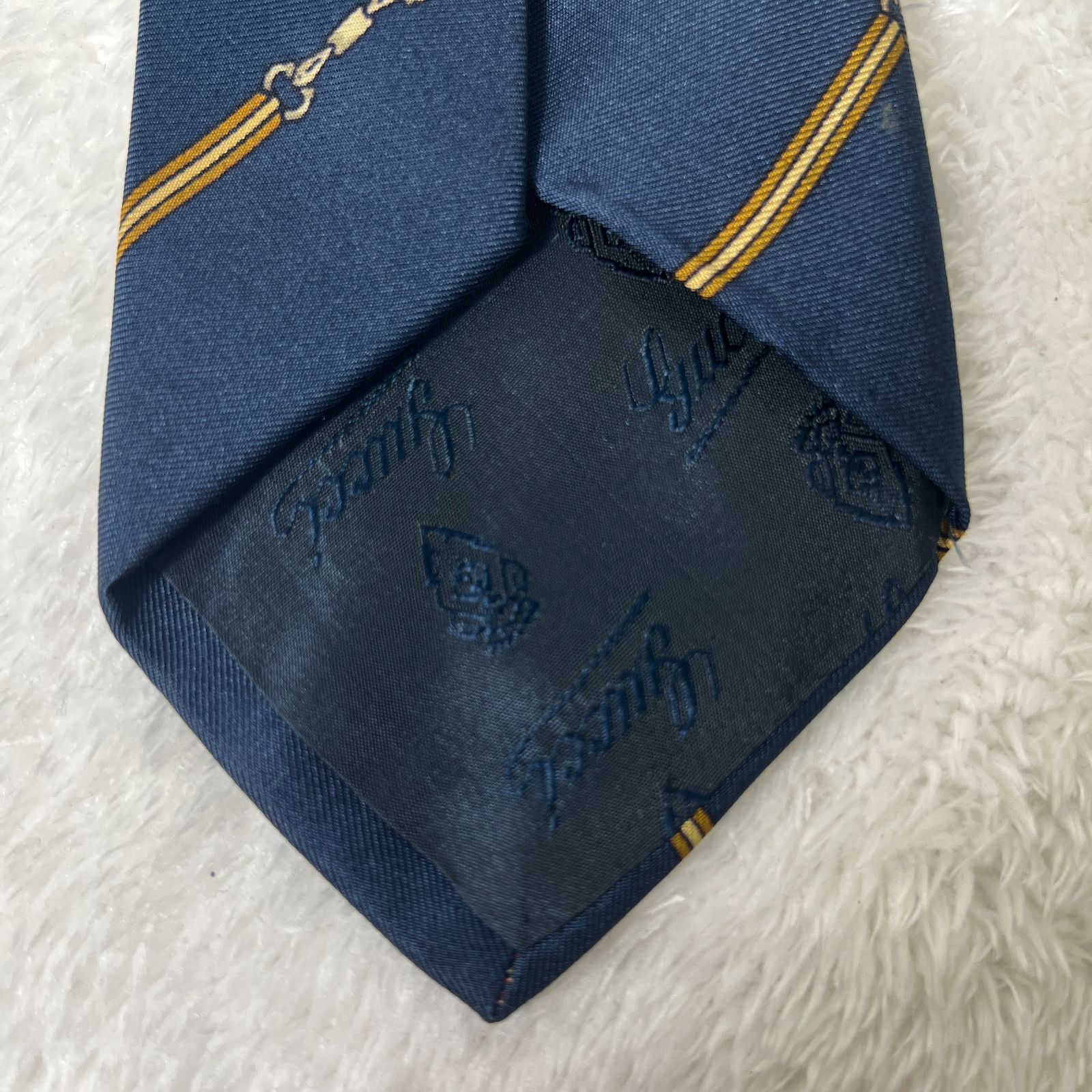 美品》GUCCI (グッチ) シルクネクタイ イタリア製 総柄 ホースビット