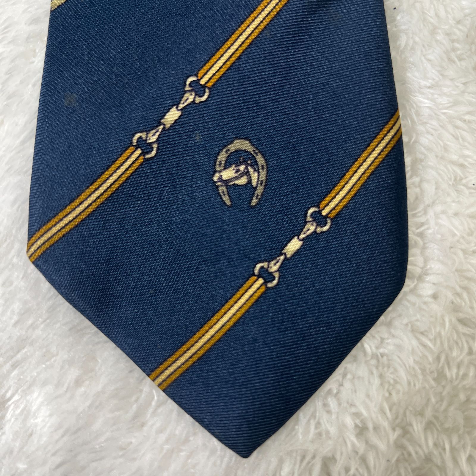 美品》GUCCI (グッチ) シルクネクタイ イタリア製 総柄 ホースビット