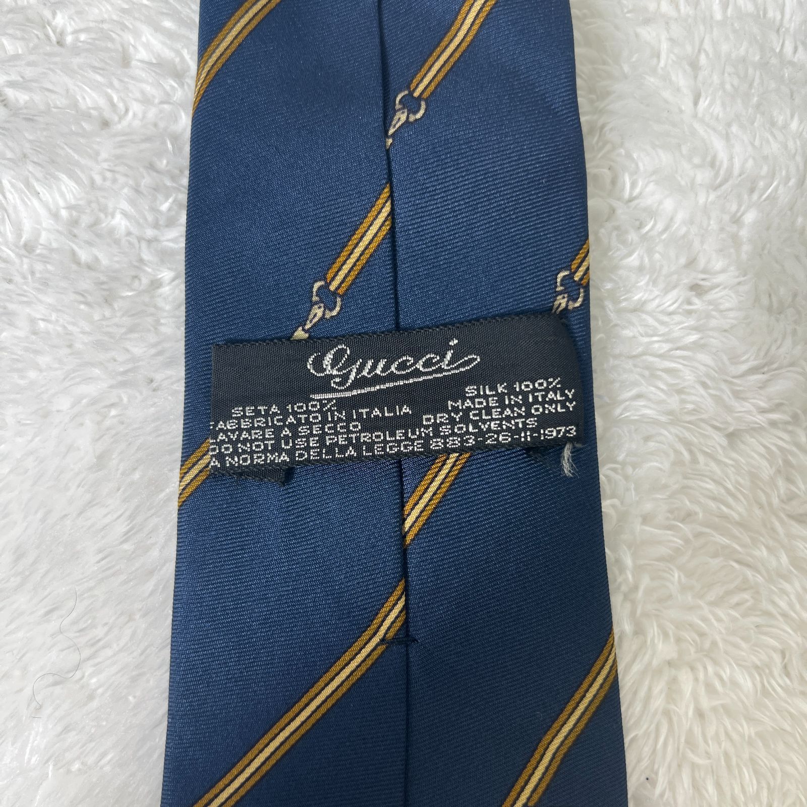 美品》GUCCI (グッチ) シルクネクタイ イタリア製 総柄 ホースビット