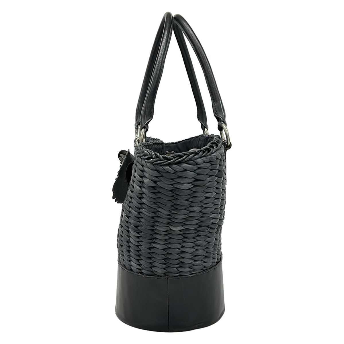 VIVIENNE TAM(ヴィヴィアンタム) トートバッグ - 黒 かごバッグ レザー