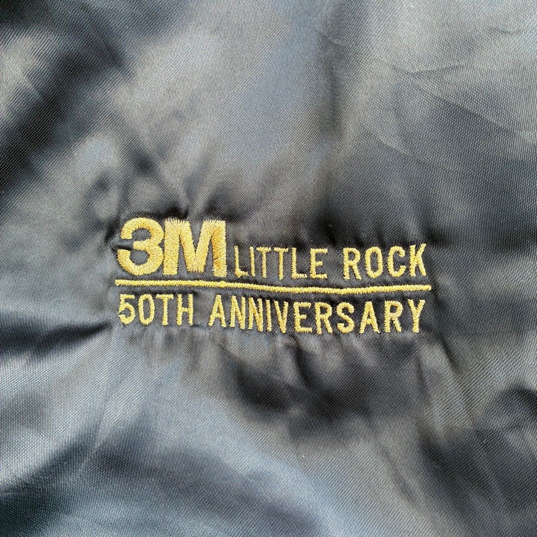 USA製 Auburn スタジャン 黒 XXL 3M企業刺繍 サテン 幅広短丈 90s