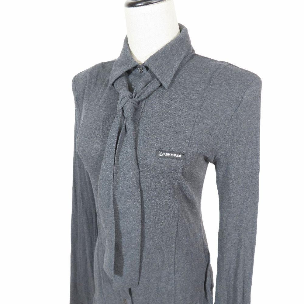 値下げPRANK PROJECT ネクタイ付きシャツ グレー PRANK PROJECT(プランク プロジェクト)｜ネクタイ付きシャツ / Shirt