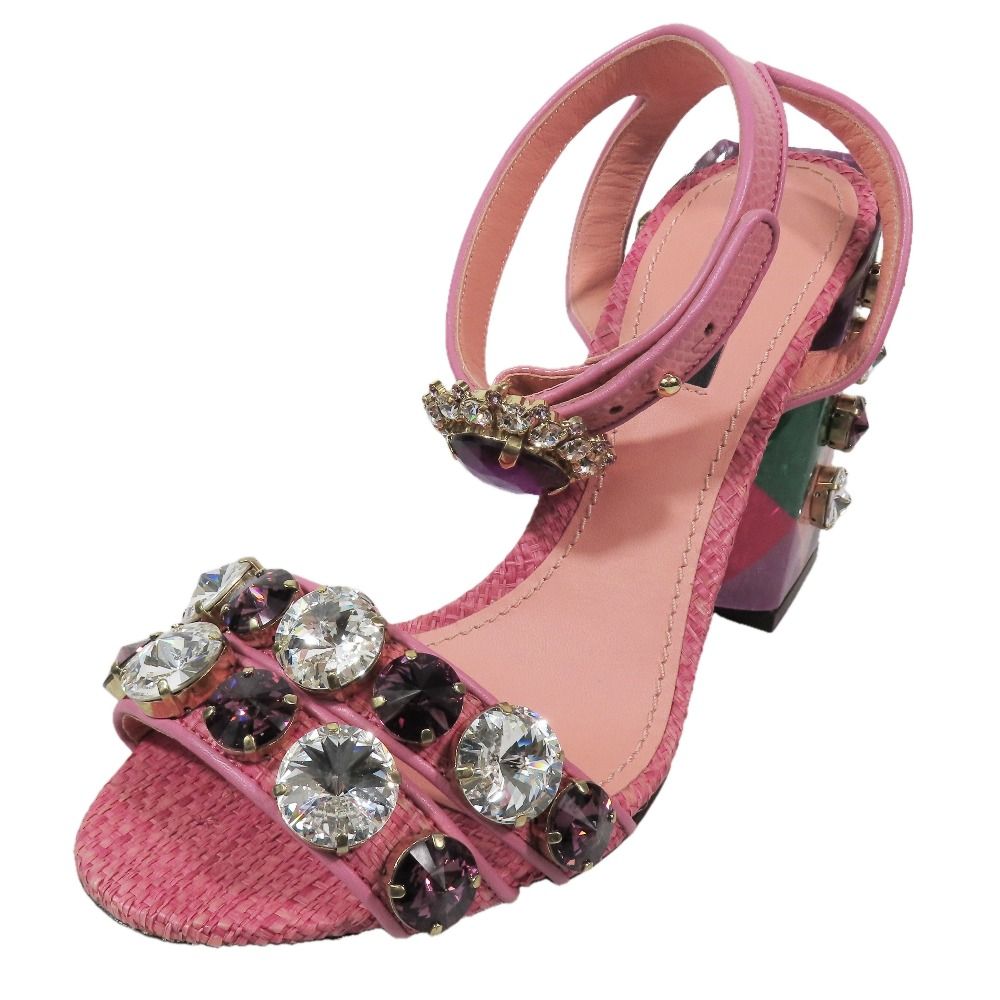 未使用 DOLCE&GABBANA ドルチェアンドガッバーナ ビジュー サンダル