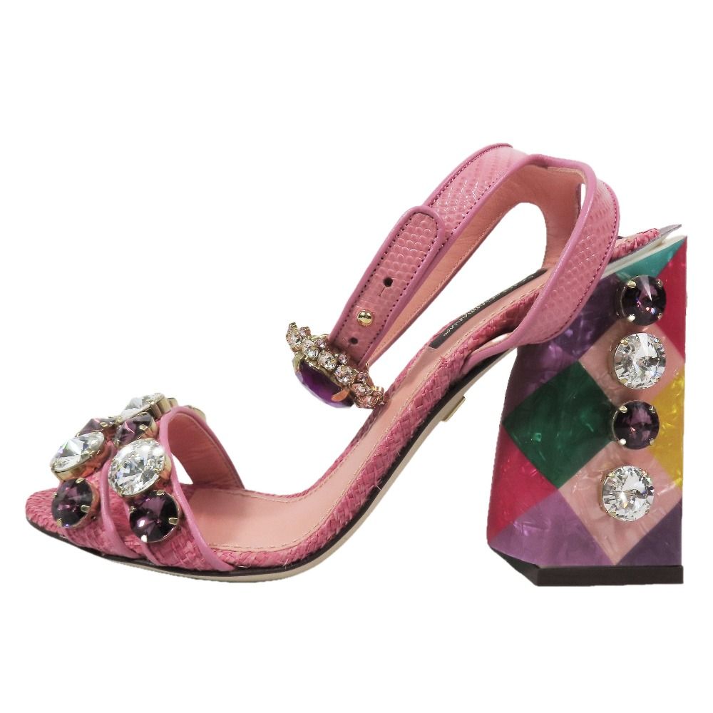 ドルチェ&ガッバーナ ドルガバ パンプス ピンク ビジュー 22〜22.5 箱