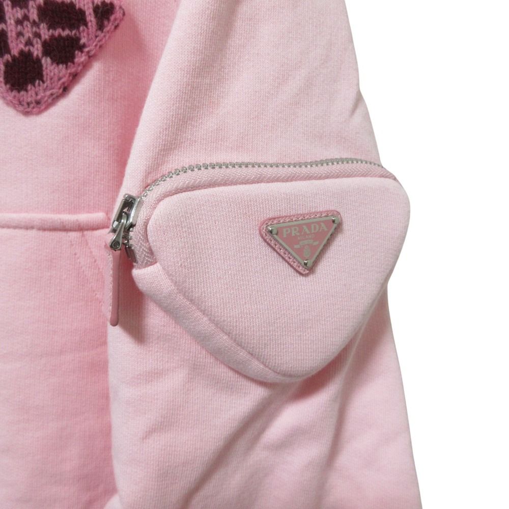 良品 PRADA プラダ トライアングルロゴ クロップド フーディ プル