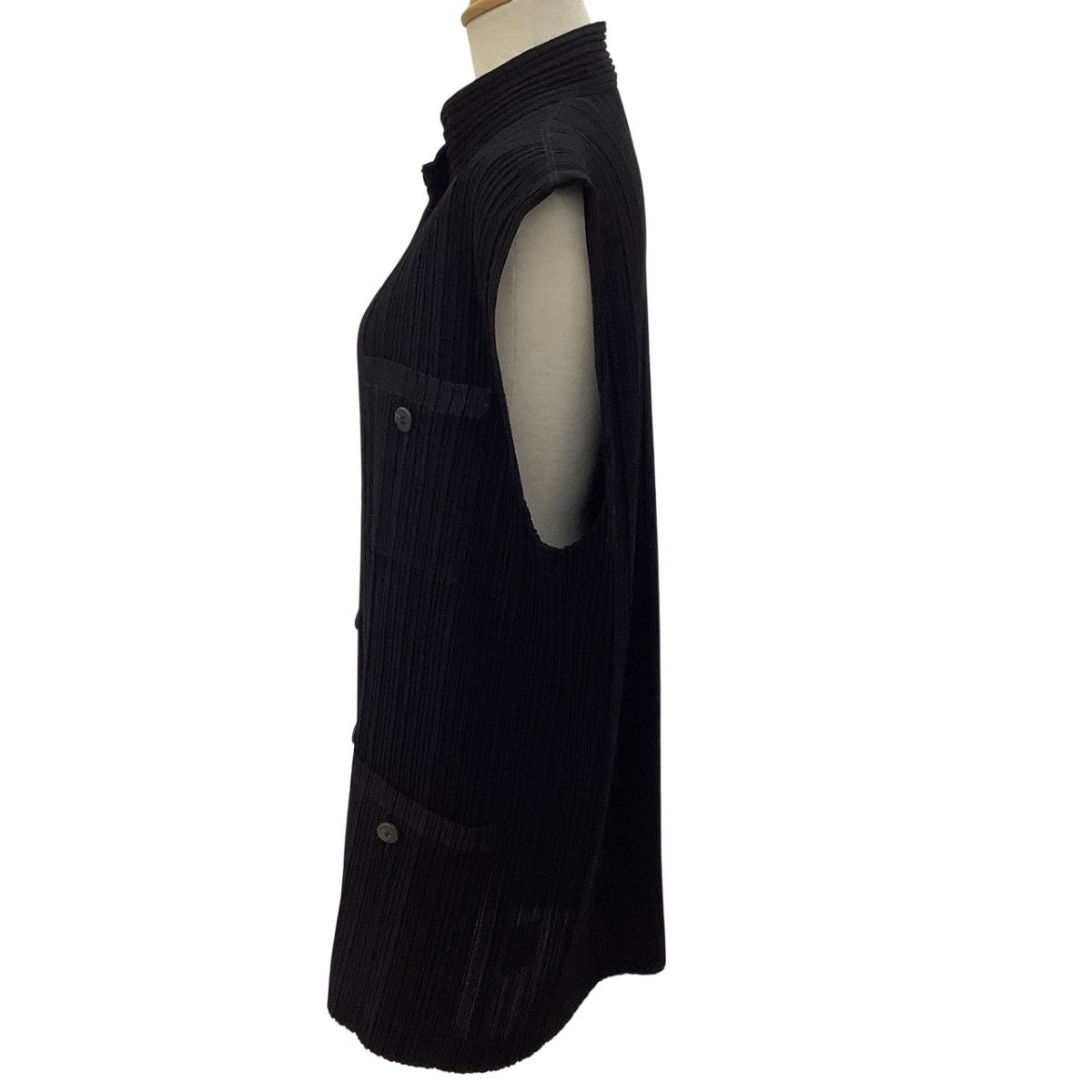 ISSEY MIYAKE イッセイミヤケ レディース プリーツ 前開き ベスト SIZE