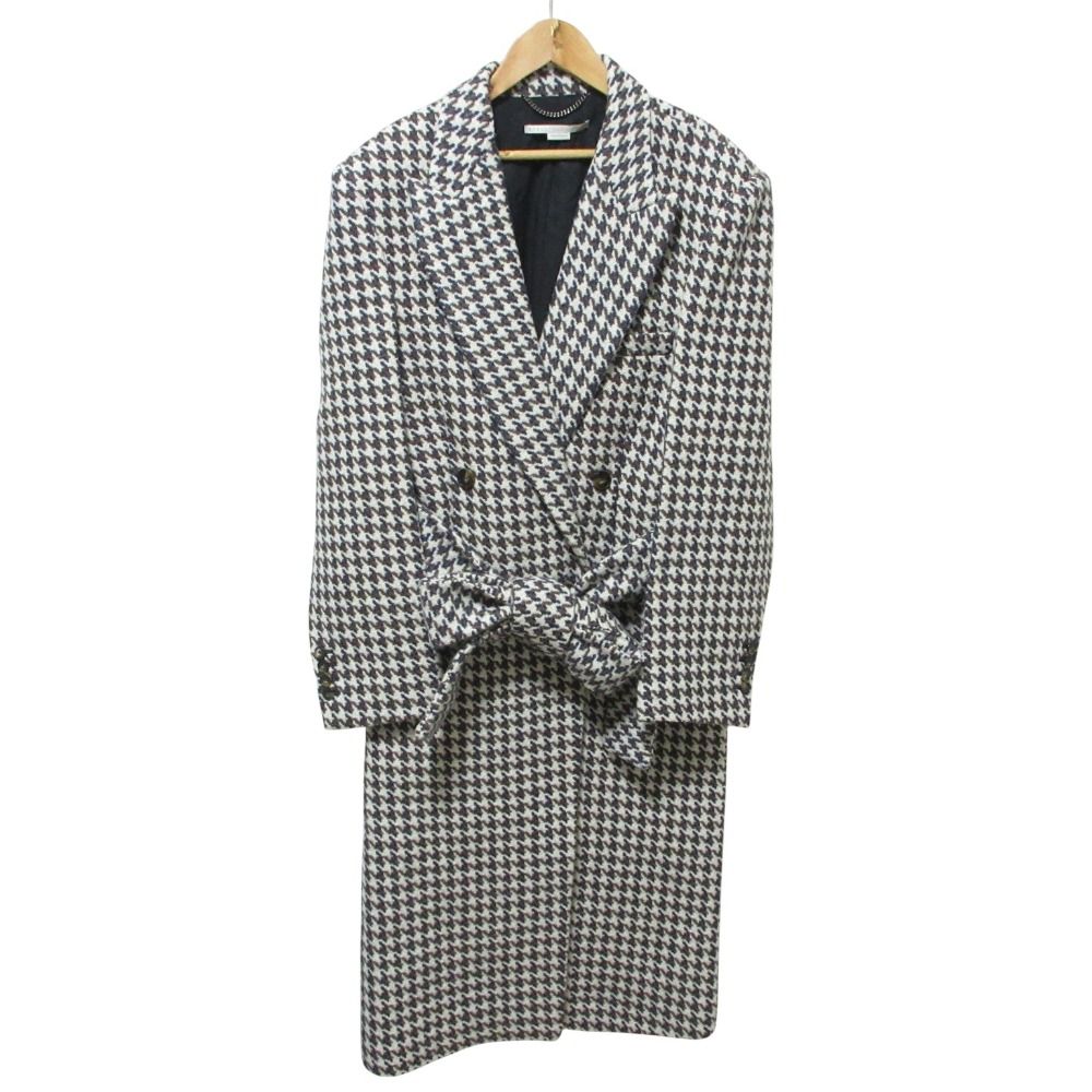 美品 STELLA McCARTNEY ロングコート 千鳥柄 切替 レディース 美品 STELLA McCARTNEY ステラマッカートニー 千鳥柄 ダブルブレスト