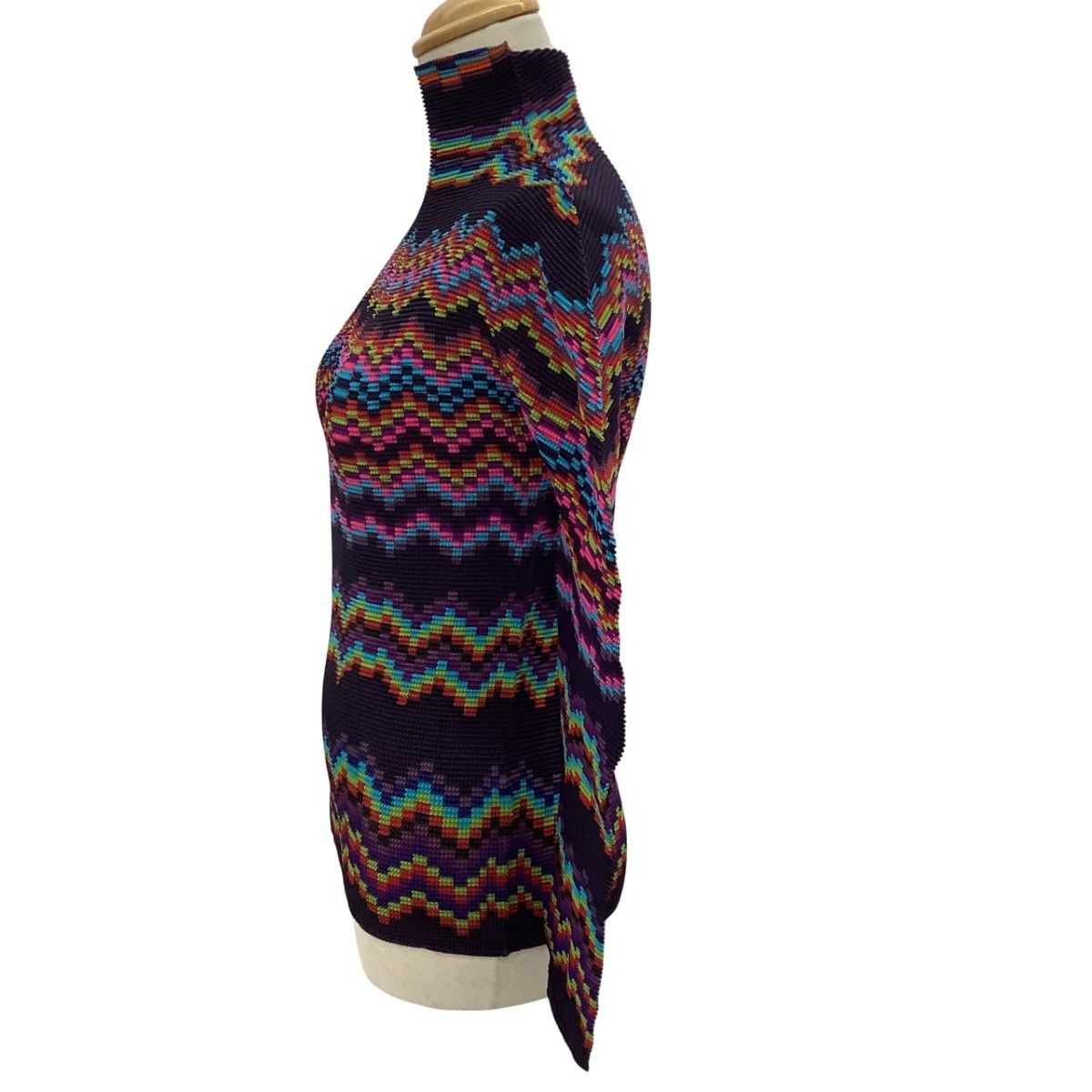 人気】issey miyake me 半袖シャツ ワッフル 総柄 フリーサイズ 人気