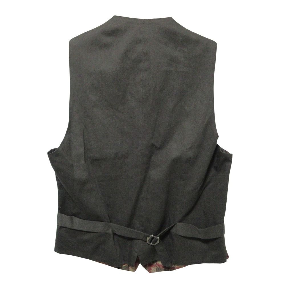 【美品】 LARDINI ウール素材ジレ46イタリア製(グレーブラウンチェック) LARDINI（ラルディーニ） #wnc ベスト・ジレ 46 茶系 イタリア製