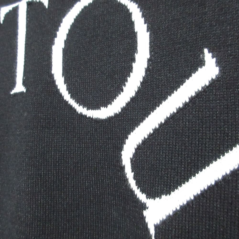 美品 PATOU パトゥ ロゴインターシャ ショートスリーブ ニットカットソー KN0688045999B ブラック レディース 古着 中古 USED PATOU - 美品 PATOU パトゥ ロゴインターシャ ショートスリーブ ニット
