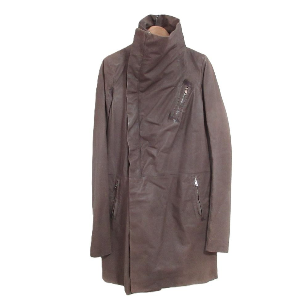 良品 Rick Owens リックオウエンス Hun Coat レザー ライダースコート