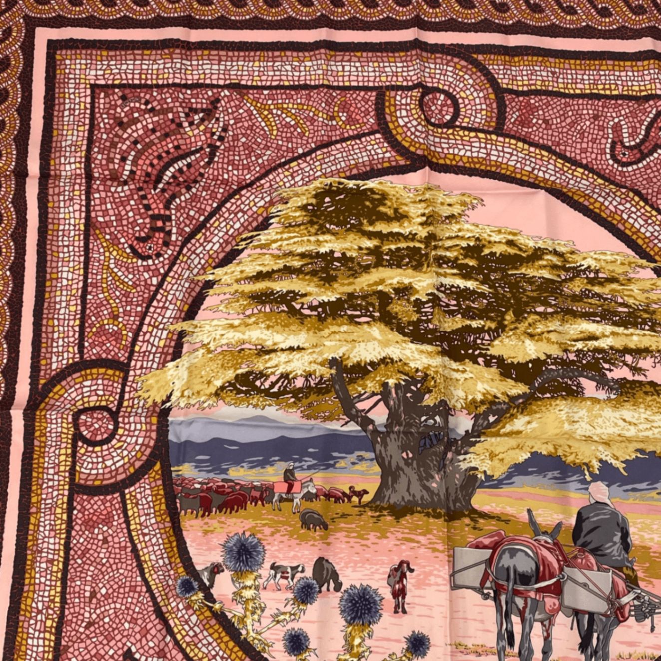 極美品 希少 HERMES エルメス カレ90 ヒマラヤ杉の下で SOUS LE CEDRE