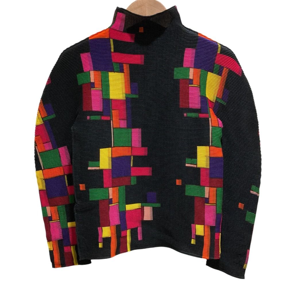 【美品】me ISSEY MIYAKE カットソー ワッフルプリーツ ハイネック ISSEY MIYAKE イッセイミヤケ Me ミー タートルネックカットソー