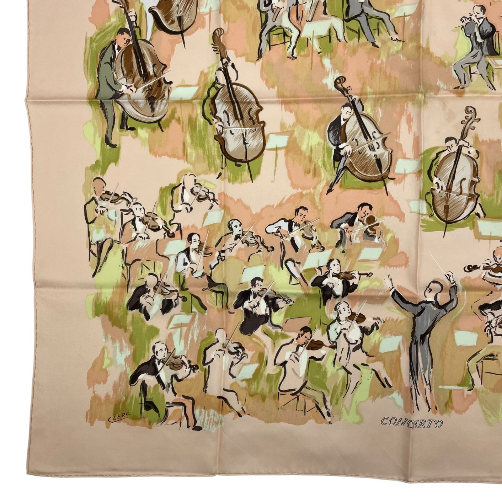 美品 HERMES エルメス スカーフ カレ90 シルク100% CONCERTO