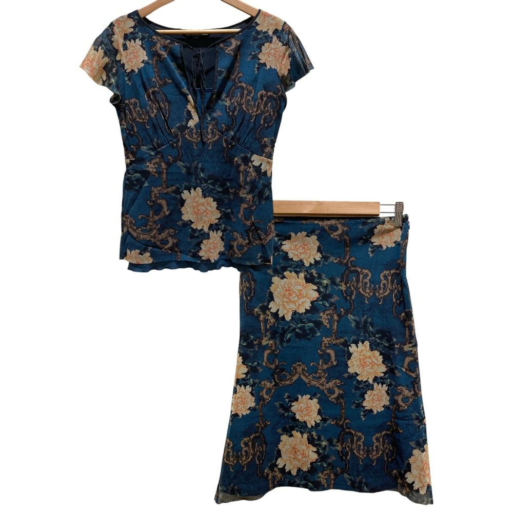 美品 VIVIENNE TAM ヴィヴィアンタム フラワー柄パワーネット ブラウス