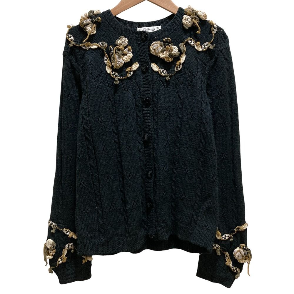 美品 KANEKO ISAO カネコイサオ フラワーモチーフ ケーブルニット