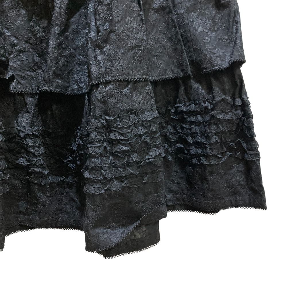 カネコイサオ ティアードスカート KANEKO ISAO 黒 KANEKO ISAO - 美品 KANEKO ISAO カネコイサオ 総レース 段々