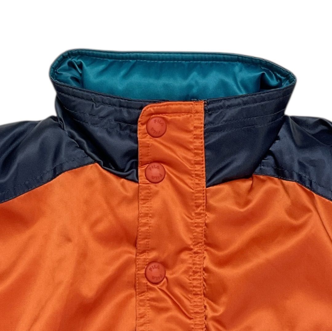 90s FILA フィラ 中綿ナイロンブルゾン メンズ Mサイズ オレンジ