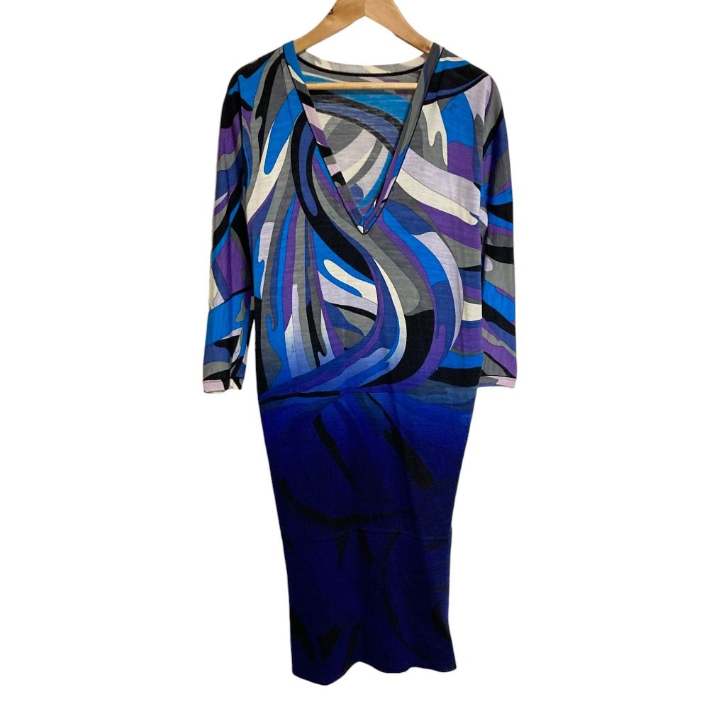 良品 EMILIO PUCCI エミリオプッチ プッチ柄 ブラウジングカットソー