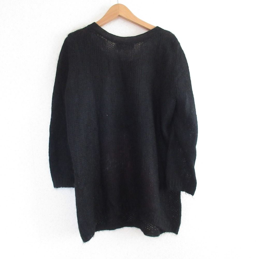美品SONIA RIKIEソニアリキエル　ウールxカシミヤニット黒36フランス製 セール】 ビジューフェアアイル ニット （ニット・セーター