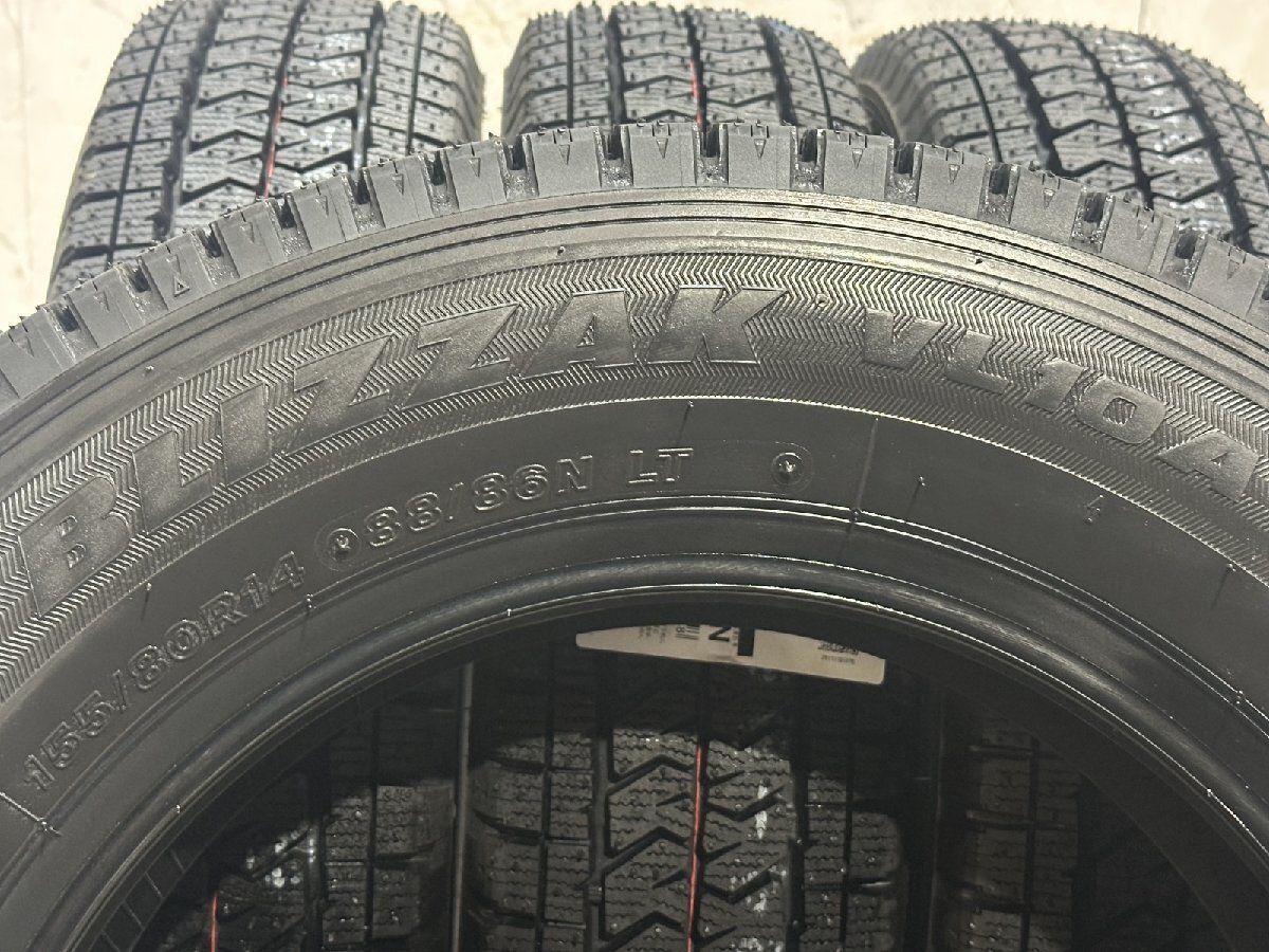 BS BRIDGESTONE BLIZZAK VL1 155/80R14 88/86Ｎ LT 14インチ スタッドレス 4本 21年製 バリ溝 プロボックス サクシード等　(TA993) クレジットカード QRコード決済可能 新品】2025年製 BS BRIDGESTONE BLIZZAK VL10A 155/80R14 88/86N LT 14