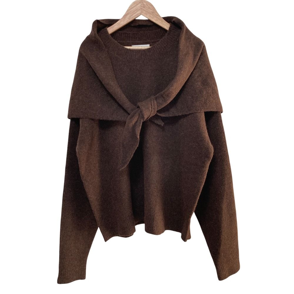 美品 anuke アンヌーク Layered Scarf Knit レイヤード スカーフ